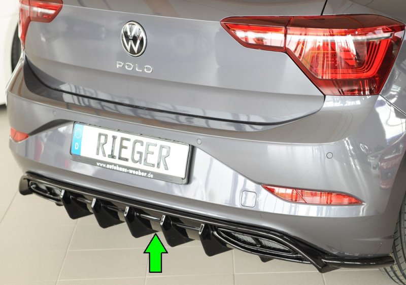 Rieger Heckeinsatz schwarz glänzend VW Polo AW R-Line 06.21- (ab Facelift) - 88300