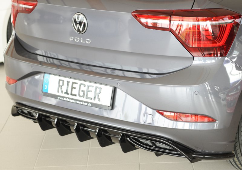 Rieger Heckeinsatz schwarz glänzend VW Polo AW R-Line 06.17-05.21 (bis Facelift) - 88322