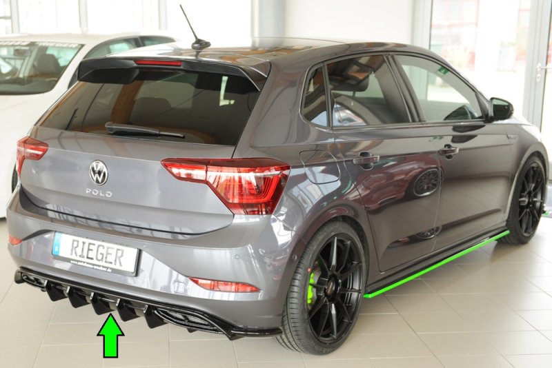 Rieger Heckeinsatz schwarz glänzend VW Polo AW R-Line 06.17-05.21 (bis Facelift) - 88322