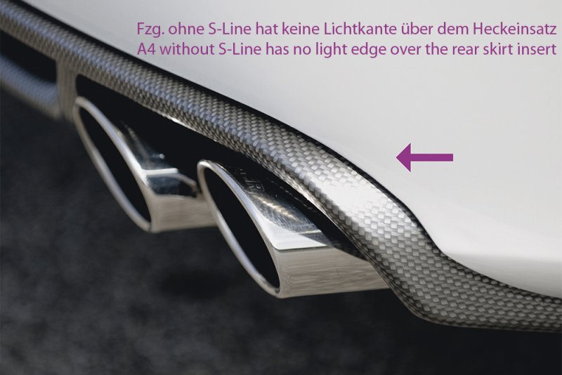 Rieger Heckeinsatz Audi A4 S4 (B8/B81) 11.08-12.11 (bis Facelift) - 99095