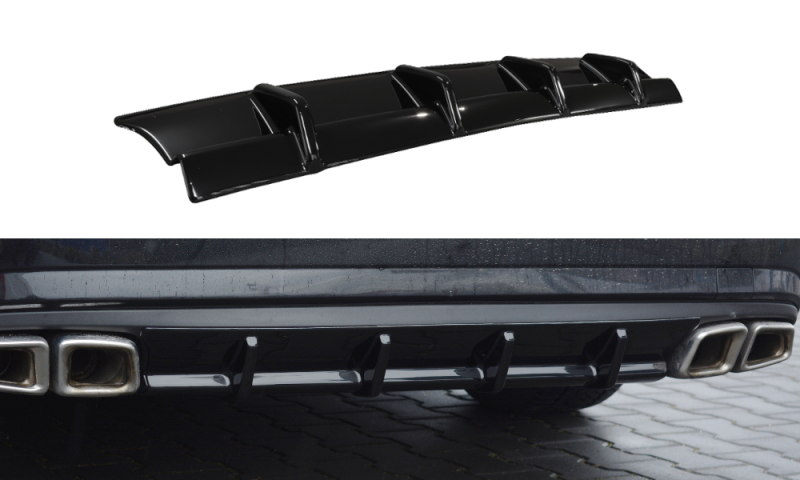 Maxton Diffusor Heck Ansatz für Mercedes E63 AMG W212  schwarz Hochglanz ME-E-212-AMG-RS1-G