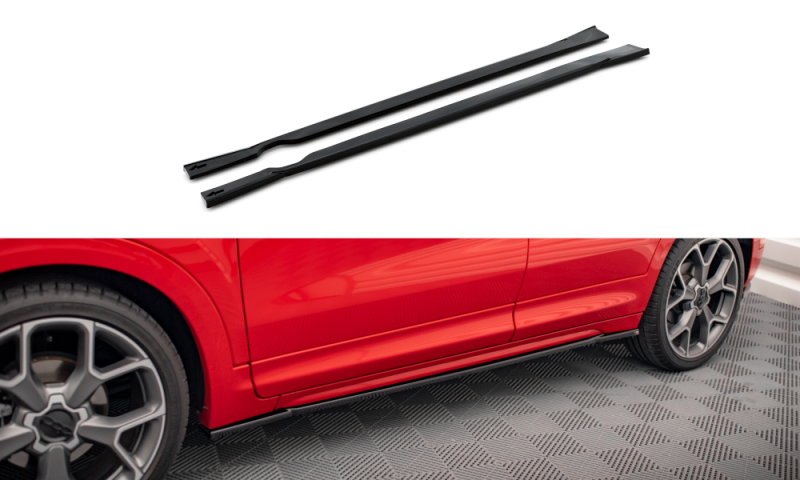 Maxton Seitenschweller Ansatz Fiat 500X Sport Mk1 Facelift schwarz Hochglanz FI-500X-1-SD1-G