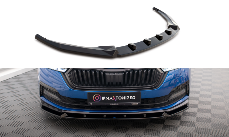 Maxton Front Ansatz V.1 für Skoda Octavia Sportline Mk4 schwarz Hochglanz SK-OC-4-SL-K-FD1-G