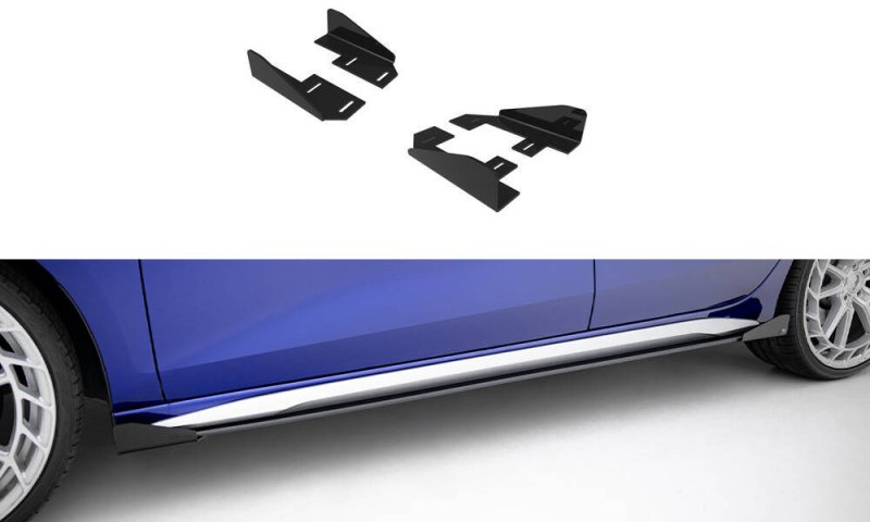 Maxton Side Flaps Audi A3 S-Line Limousine / S3 Limousine 8Y Facelift schwarz Hochglanz AUS38YFCNC-SF1-G