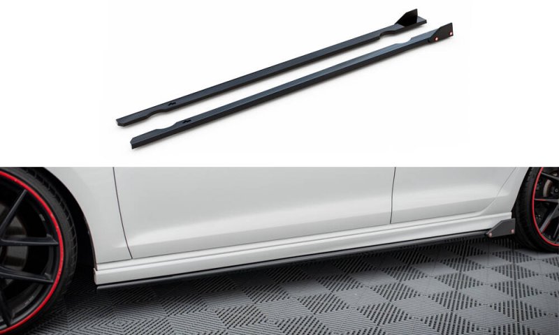 Maxton Seitenschweller Ansatz V.3 + Flaps VW Golf R / R-Line Mk7 VW-GO-7-R-SD3G+SF1B