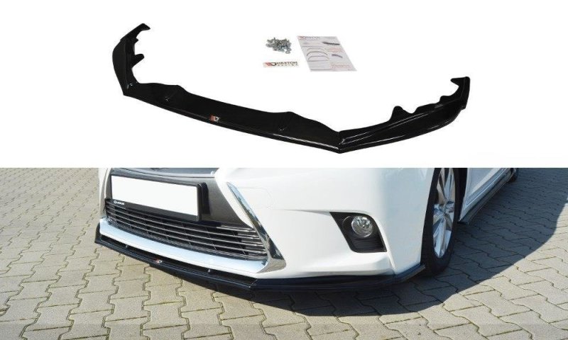 Maxton Front Ansatz V.1 für Lexus CT Mk1 Facelift schwarz Hochglanz LE-CT-1F-H-FD1-G