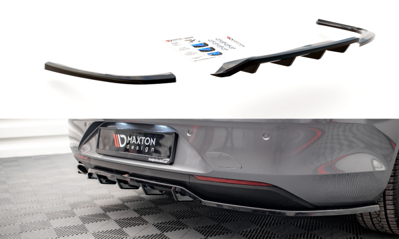 Maxton Mittlerer Diffusor Heck Ansatz DTM Look für Opel Insignia Mk2 schwarz Hochglanz OP-IS-B-RSD1G+RD1-G