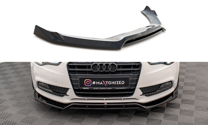 Maxton Front Ansatz V.2 für Audi A5 Coupe 8T Facelift schwarz Hochglanz AU-A5-1F-FD2G+FD2R-G