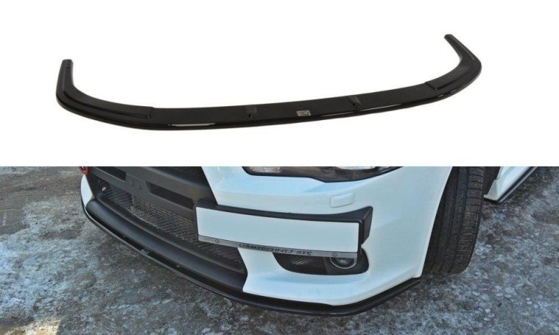 Maxton Front Ansatz V.2 für Mitsubishi Lancer Evo X schwarz Hochglanz MI-LA-10-EVO-FD2-G