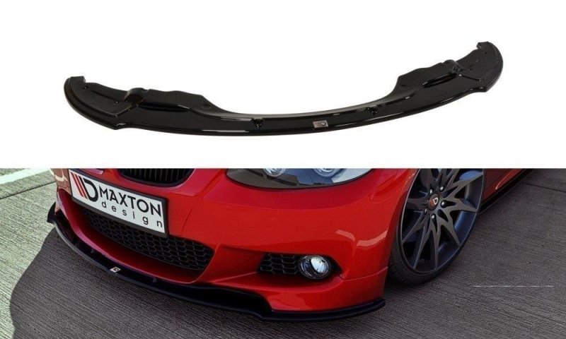 Maxton Front Ansatz für BMW 3er E92 M Paket vor Facelift schwarz Hochglanz BM-3-92-MPACK-FD1-G