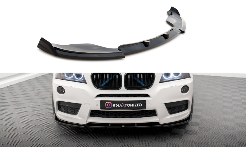 Maxton Front Ansatz für BMW X3 M-Paket F25 schwarz Hochglanz BM-X3-25-MPACK-FD2-G