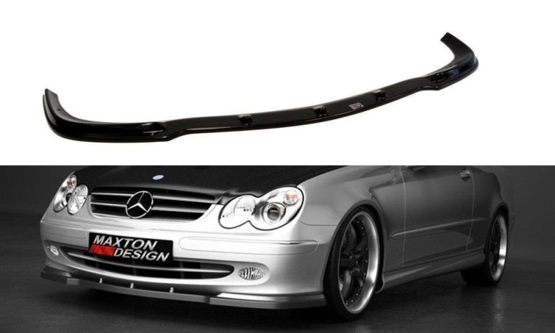 Maxton Front Ansatz für MERCEDES CLK W 209 FÜR STANDARD STOßSTANGE schwarz Hochglanz ME-CLK-209-FD1-G