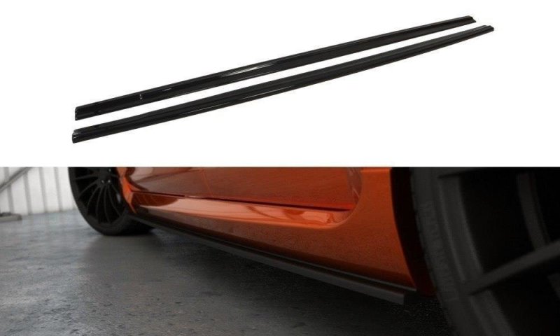 Maxton Seitenschweller Ansatz für Ford Focus ST Mk2 FL schwarz Hochglanz FO-FO-2F-ST-SD1-G