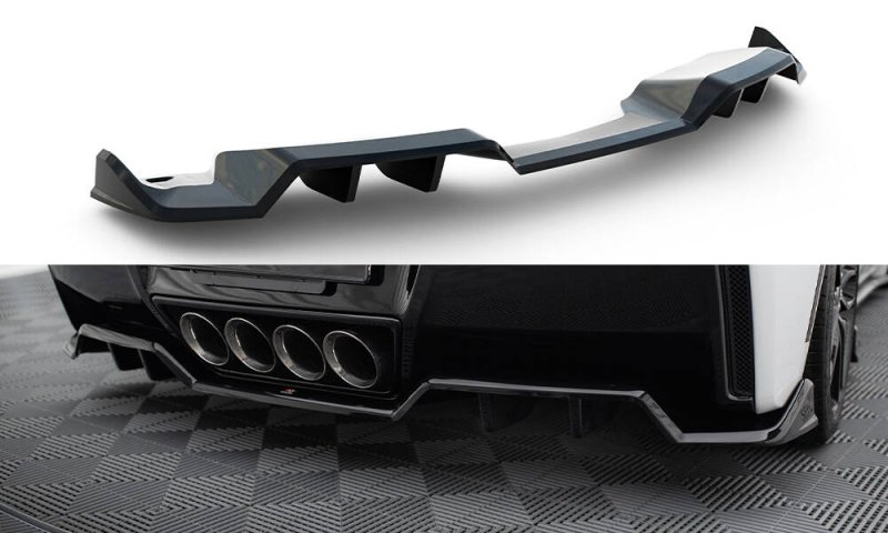 Maxton Mittlerer Diffusor Heck Ansatz DTM Look Chevrolet Corvette C7 schwarz Hochglanz CH-CO-C7-RD3G+RD2-G