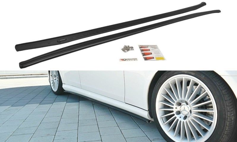 Maxton Seitenschweller Ansatz für Mercedes CLS C219 55AMG schwarz Hochglanz ME-CLS-219-AMG-SD1-G
