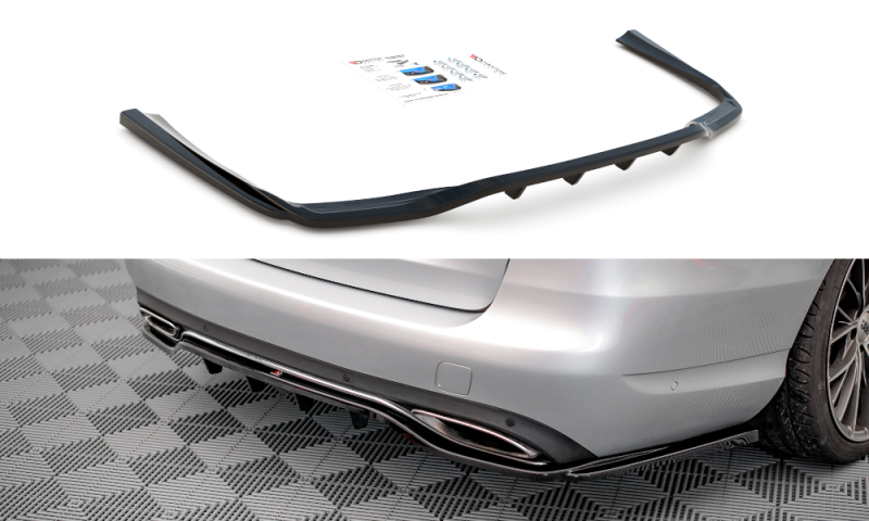 Maxton Mittlerer Diffusor Heck Ansatz DTM Look für Mercedes-Benz C W205 schwarz Hochglanz ME-C-205-RD1G+RD2-G