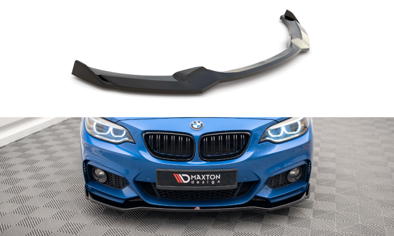 Maxton Front Ansatz V.1 für BMW 2 M-Paket F22 schwarz Hochglanz BM-2-22-MPACK-FD1-G