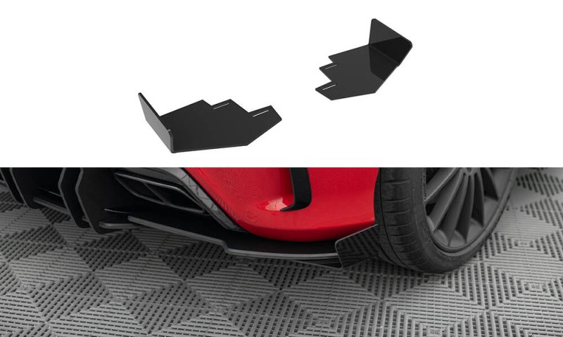 Maxton Hintere Seiten Flaps Mercedes-Benz A 45 AMG W176 Facelift schwarz Hochglanz MEA176FAEROCNC-RSF1-G