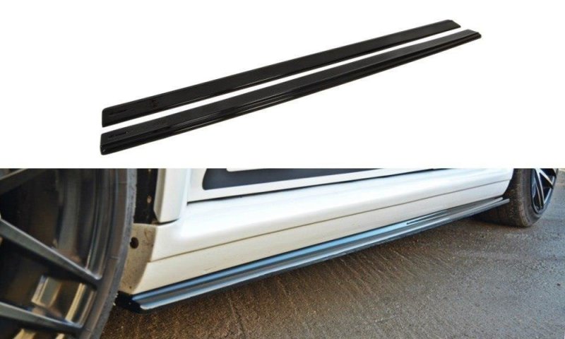 Maxton Seitenschweller Ansatz für AUDI RS4 B5 schwarz Hochglanz AU-RS4-B5-SD1-G