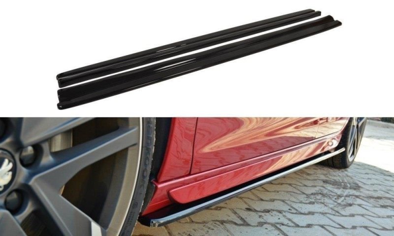 Maxton Seitenschweller Ansatz für PEUGEOT 308 II GTI schwarz Hochglanz PE-308-GTI-SD1-G