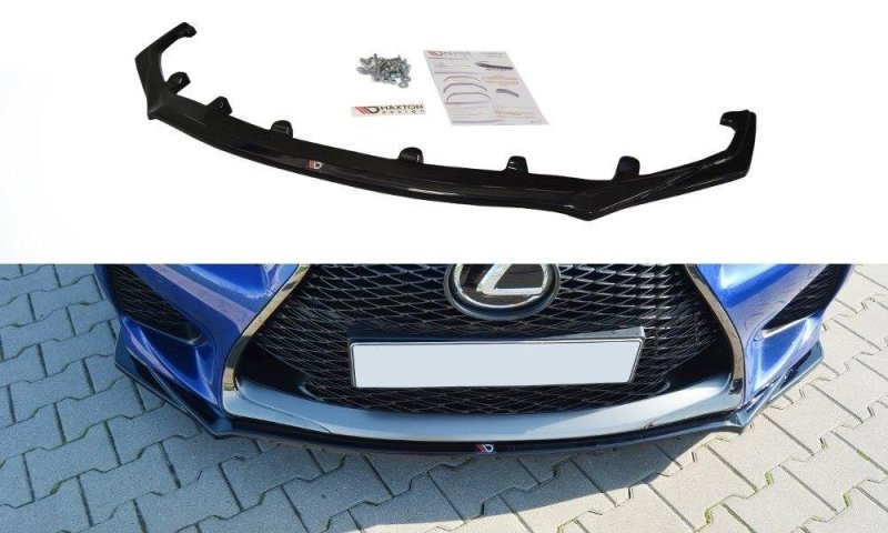Maxton Front Ansatz V.1 für Lexus RC F schwarz Hochglanz LE-RCF-1-FD1-G