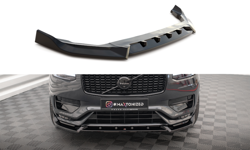 Maxton Front Ansatz V.2 für Volvo XC90 R-Design Mk2 Facelift schwarz Hochglanz VO-XC90-2F-RDESIGN-FD2-G