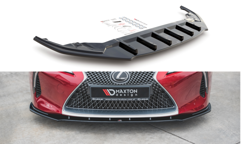 Maxton Front Ansatz V.1 für Lexus LC 500 schwarz Hochglanz LE-LC-500-FD1-G