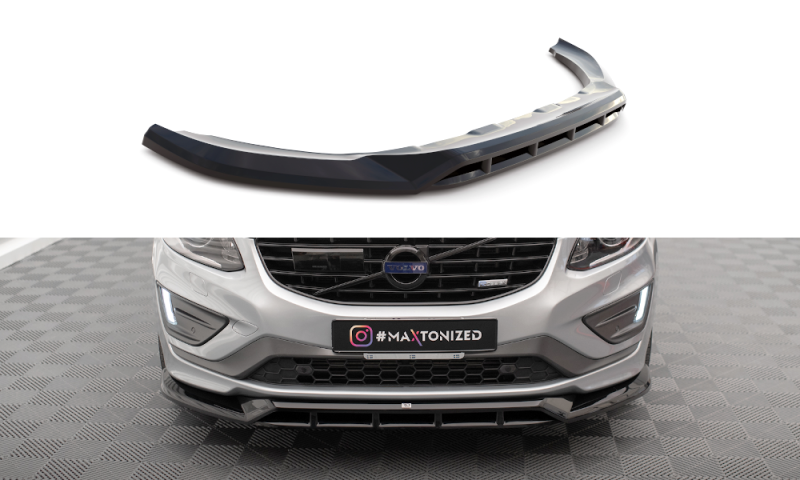 Maxton Front Ansatz für Volvo XC60 R-Design Mk1 Facelift schwarz Hochglanz VO-XC60-1F-RDESIGN-FD1G+FD1R-G