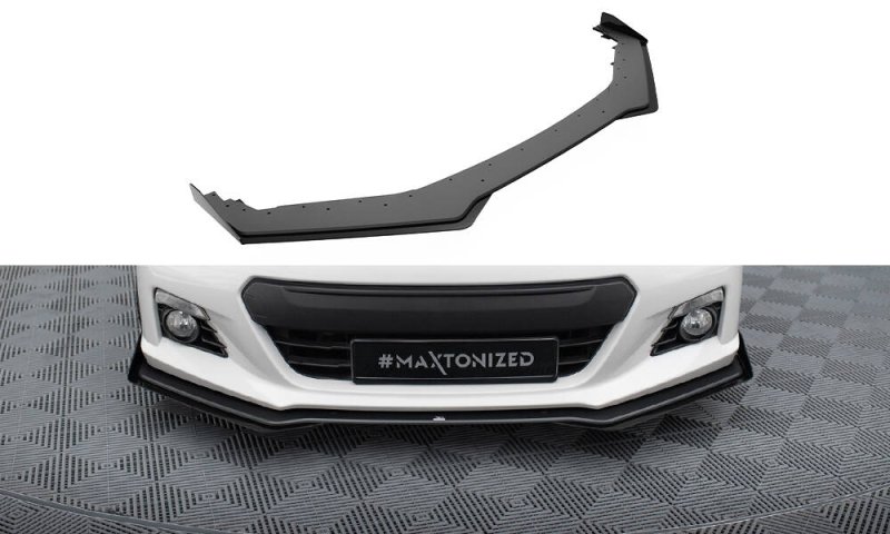 Maxton Street Pro Front Ansatz + Flaps V.1 + Flaps Subaru BRZ Mk1 schwarz Hochglanz SUBRZ1CNC-FD1B+FSF1-G