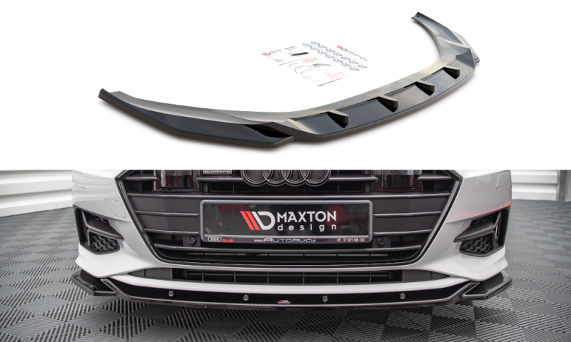 Maxton Front Ansatz V.1 für Audi A7 C8 schwarz Hochglanz AU-A7-C8-FD1-G
