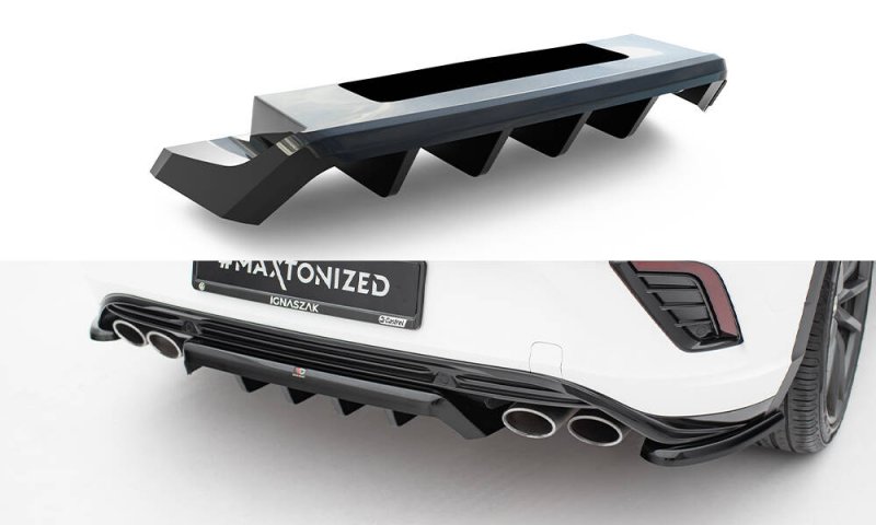 Maxton Mittlerer Diffusor Heck Ansatz DTM Look VW T-Roc R Mk1 schwarz Hochglanz VW-T-ROC-1PF-R-RD1G+RD2-G