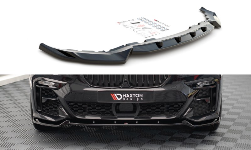 Maxton Front Ansatz V.2 für BMW X7 M G07 schwarz Hochglanz BM-X7-07-M-FD2-G