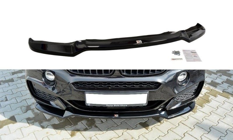 Maxton Front Ansatz für v.1 BMW X6 F16 M Paket schwarz Hochglanz BM-X6-16-MPACK-FD1-G