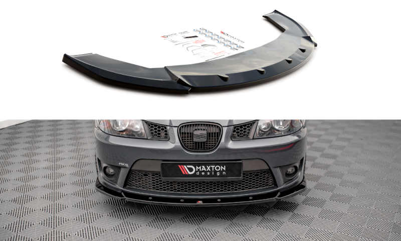 Maxton Front Ansatz V.2 für Seat Ibiza Cupra Mk3 schwarz Hochglanz SE-IB-3-CU-FD2-G