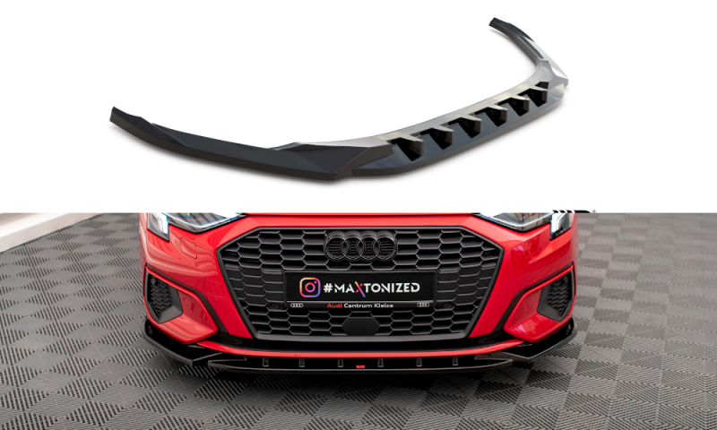 Maxton Front Ansatz V.1 für Audi A3 8Y schwarz Hochglanz AU-A3-8Y-FD1-G