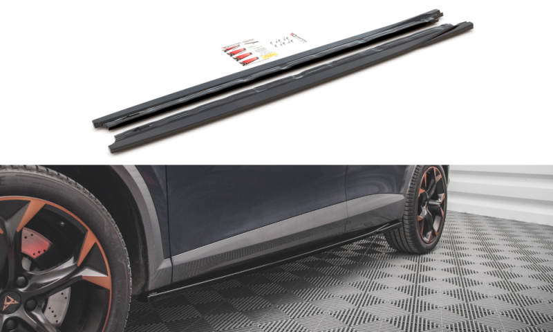 Maxton Seitenschweller Ansatz für Cupra Formentor schwarz Hochglanz CU-FO-1-SD1-G