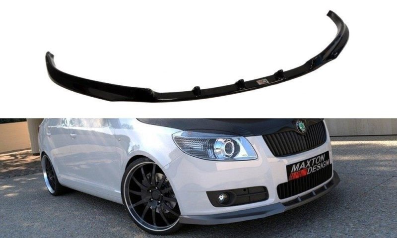Maxton Front Ansatz für Skoda Fabia Mk2 schwarz Hochglanz SK-FA-2-FD1-G