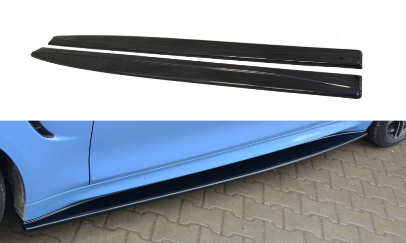 Maxton Seitenschweller Ansatz für BMW M4 F82 schwarz Hochglanz BM-4-32-M-SD1-G