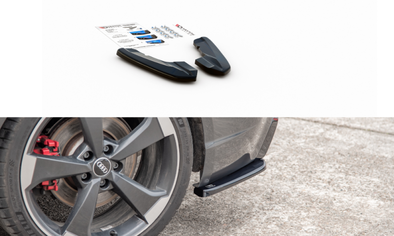 Maxton Heck Ansatz Flaps Diffusor V.2 für Audi RS3 8V Sportback schwarz Hochglanz AU-RS3-8V-RSD2-G