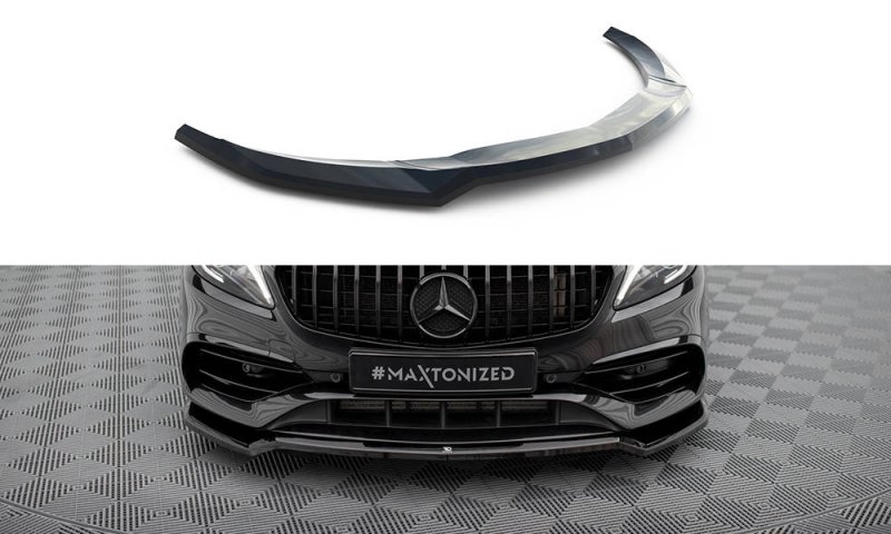 Maxton Front Ansatz V.1 Mercedes-Benz A AMG-Line W176 Facelift schwarz Hochglanz ME-A-176F-AMGLINE-FD1-G