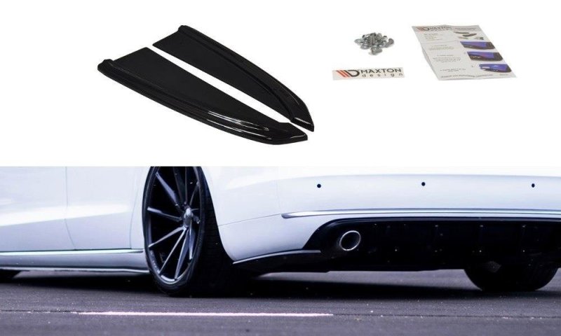 Maxton Heck Ansatz Flaps Diffusor für Audi A8 D4 schwarz Hochglanz AU-A8-D4-RSD1-G