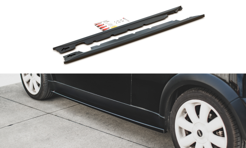 Maxton Seitenschweller Ansatz für Mini Cooper / One R50 schwarz Hochglanz MC-ONE-1-SD1-G
