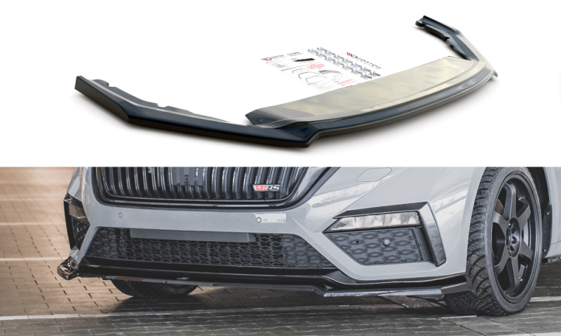 Maxton Front Ansatz V.4 für Skoda Octavia RS Mk4 schwarz Hochglanz SK-OC-4-RS-FD2-G