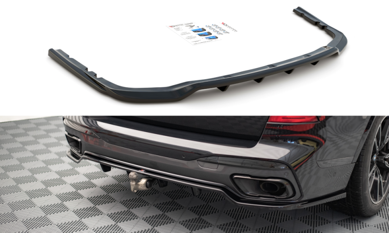 Maxton Mittlerer Diffusor Heck Ansatz DTM Look für BMW X7 M G07 schwarz Hochglanz BM-X7-07-M-RD1G+RD2-G