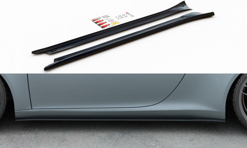 Maxton Seitenschweller Ansatz für Porsche 911 Carrera 991 schwarz Hochglanz PO-911-991-SD1-G