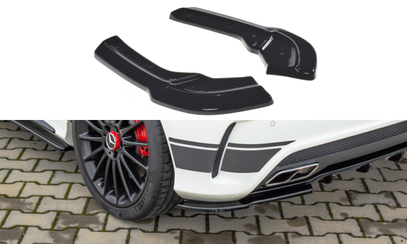Maxton Heck Ansatz Flaps Diffusor für Mercedes A45 AMG W176 schwarz Hochglanz ME-A-176-AMG-RSD1-G