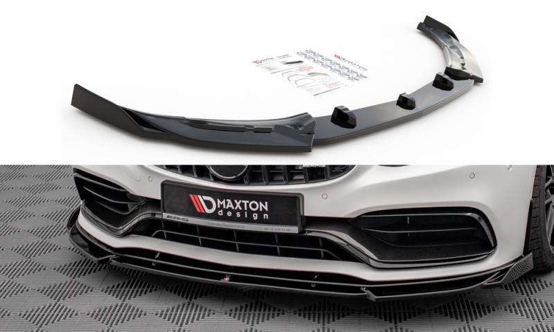 Maxton Front Ansatz V.2 für Mercedes-AMG C63 Coupe AMG Aero Pack C205 Facelift schwarz Hochglanz ME-C-205F-AMG-C-FD2-G