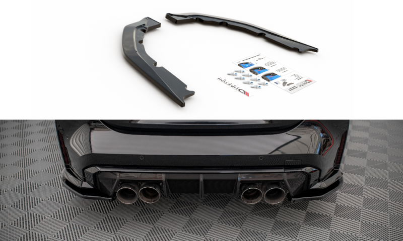 Maxton Heck Ansatz Flaps Diffusor für BMW M4 G82 schwarz Hochglanz BM-4-G82-M-RSD1-G