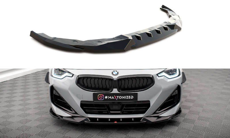 Maxton Front Ansatz V.2 für BMW 2 Coupe M-Paket / M240i G42 schwarz Hochglanz BM-2-42-MPACK-FD2-G