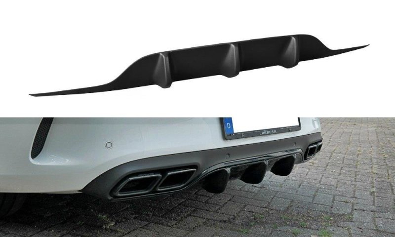 Maxton Diffusor Heck Ansatz für Mercedes C-Klasse C205 63 AMG Coupe schwarz Hochglanz ME-C-205-AMG-C-RS1-G